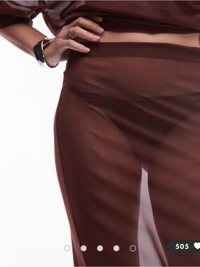 ASOS Brown Sheer Maxi Skirt